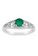 outstanding white gold emerald gemstone birthstone baby ring